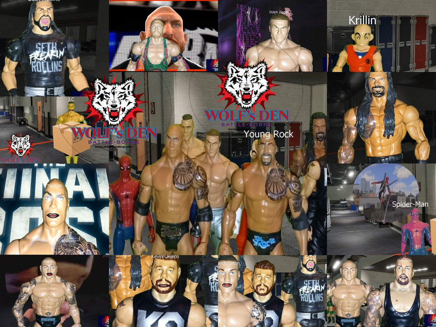 John Cena Explains to Krillin from Dragon Ball, Spider-Man, Undertaker, Roman Reigns, Randy Orton, Ryback, Seth Rollins, Dolph Ziggler, Kevin Owens, Batista, The Rock and Young Rock his Box Fashion Sense