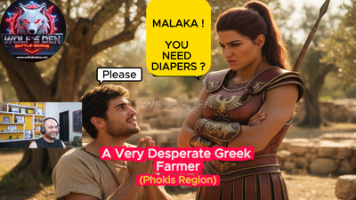 Kassandra a Greek Heroine, Helps A Greek Farmer in Assassins Creed Odyssey, in the Phokis Region.