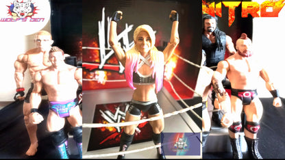 WWE, AEW, and UFC Action Figures Nitro Pack: CM Punk, Alexa Bliss, Shield Roman Reins, Young HHH, GSP, Chris Jericho, Ultimate Warrior, Sheamus, Big Show and Alberto Del Rio Action Figures