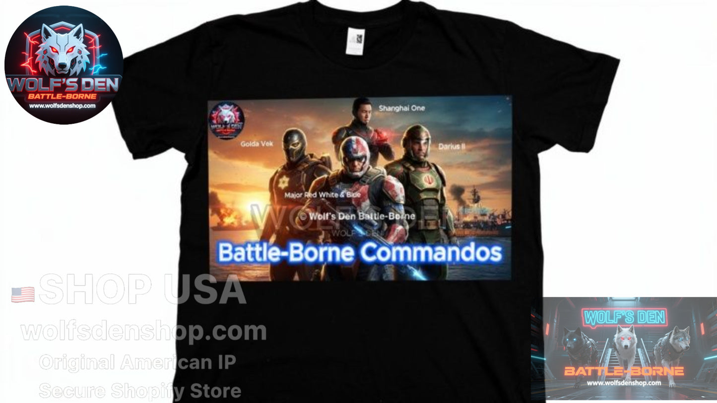 Axiom America vs Commander Red Dragon | Wolf's Den Battle-Borne Collector's Tee Set — PRE-ORDER NOW