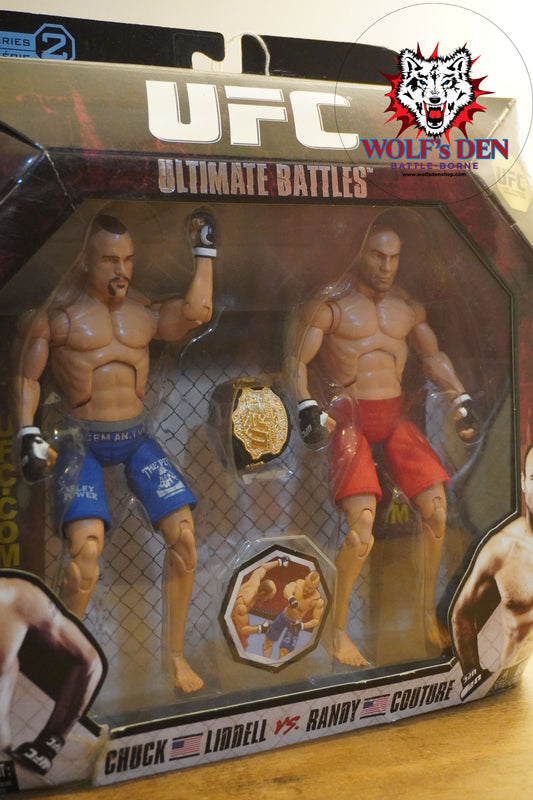 UFC MMA Action Figures Chuck Liddell vs Randy Coture with Light Heavyweight Championship Belt