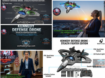 Kennedy Defense Drone - Stealth Fighter Edition | Tactical RC Jet VTOL System
