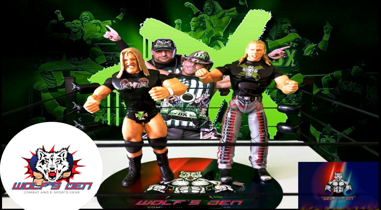 Evolution Pack Pro Wrestling AEW and WWE Action Figures Bobby Lashley Degeneration X Rob Van Damme Evolution