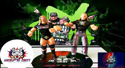 Evolution Pack Pro Wrestling AEW and WWE Action Figures Bobby Lashley Degeneration X Rob Van Damme Evolution