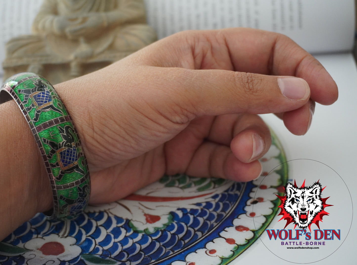 Vintage Meenakari Silver Bangle