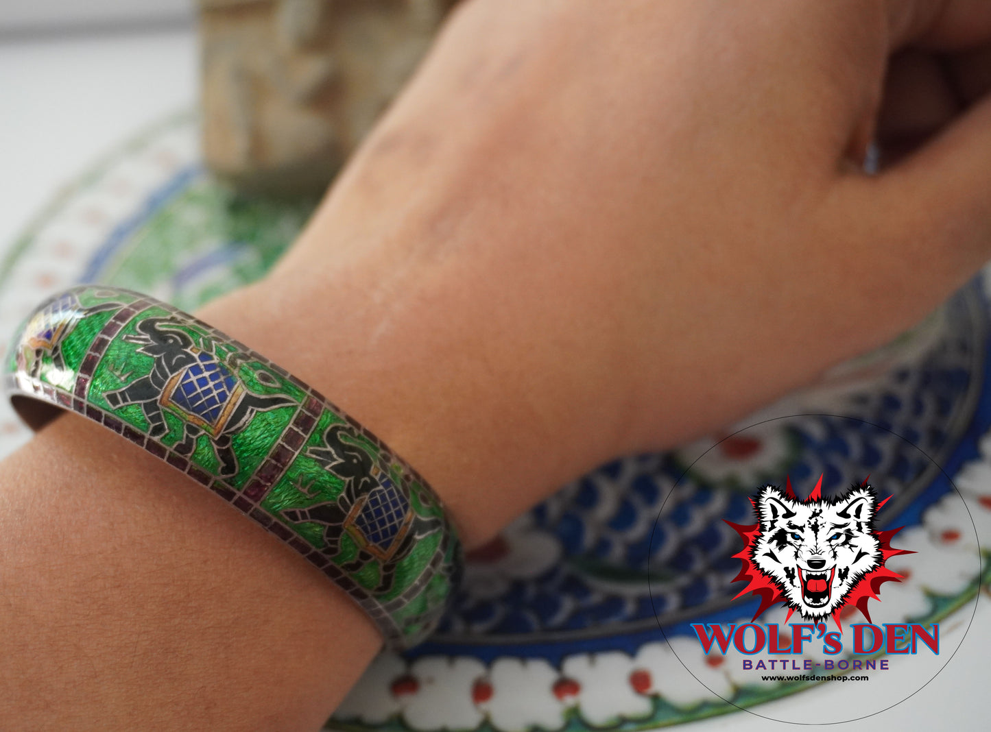Vintage Meenakari Silver Bangle
