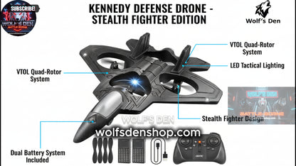 Kennedy Defense Drone - Stealth Fighter Edition | Tactical RC Jet VTOL System