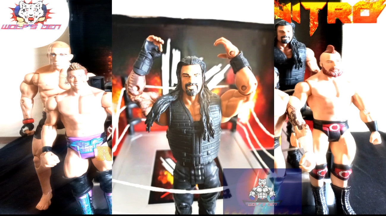WWE, AEW, and UFC Action Figures Nitro Pack: CM Punk, Alexa Bliss, Shield Roman Reins, Young HHH, GSP, Chris Jericho, Ultimate Warrior, Sheamus, Big Show and Alberto Del Rio Action Figures
