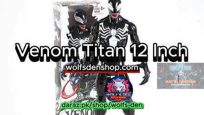 Venom Titan 12 Inch figure with packaging on a white background