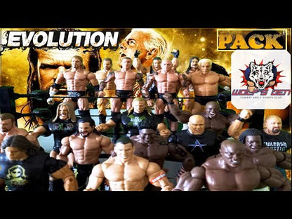 Evolution Pack Pro Wrestling AEW and WWE Action Figures Bobby Lashley Degeneration X Rob Van Damme Evolution