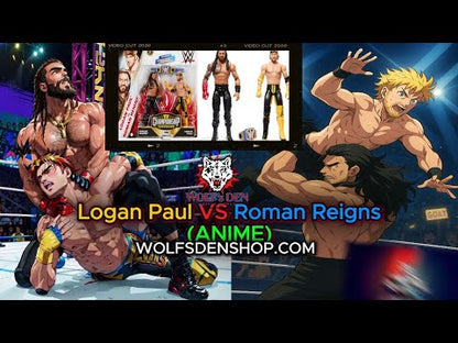 Logan Paul VS Roman Reigns Action Figures With WWE Universal Championship